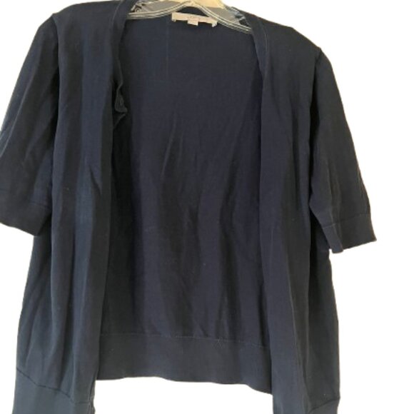 Loft Navy Blue Short Sleeve Cardigan - Medium - Picture 1 of 5